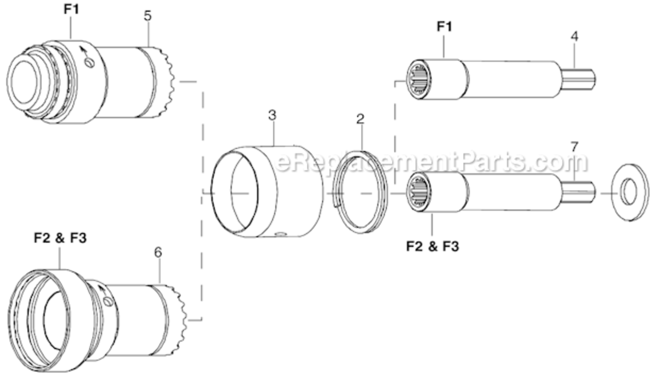 Page B Diagram and Parts List for 34RAS73F3MI00  Cleco Ratchet