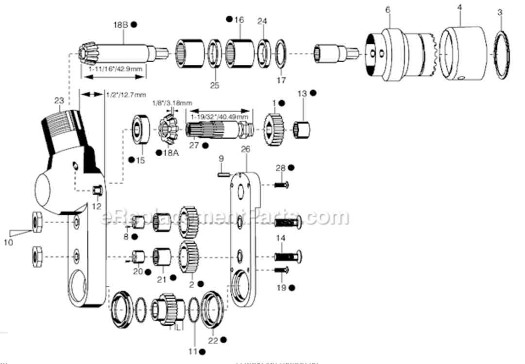 Page A Diagram and Parts List for 34RCA30D1MB01  Cleco Ratchet