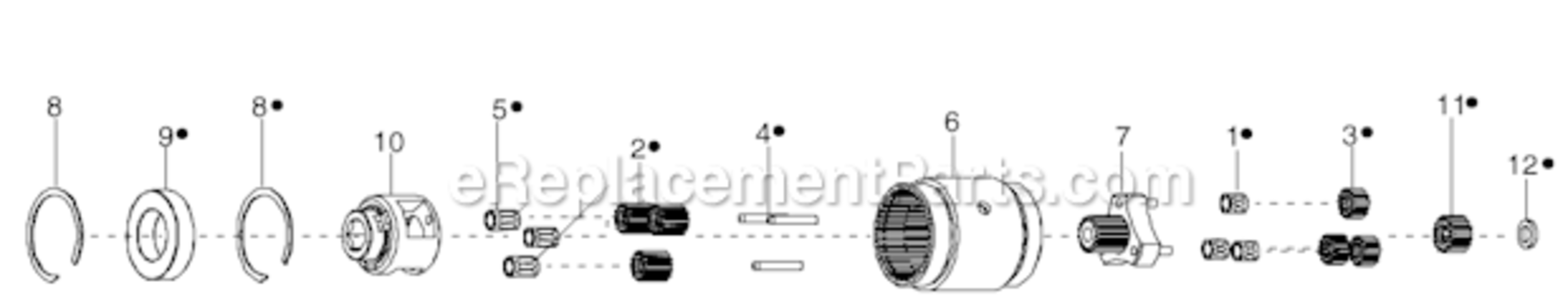 Page B Diagram and Parts List for 34RCS29D1MB01  Cleco Ratchet