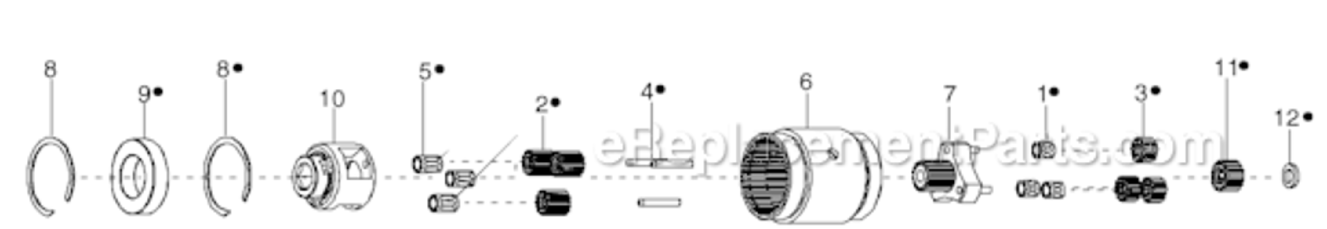 Page B Diagram and Parts List for 34RCS29D1MG01  Cleco Ratchet