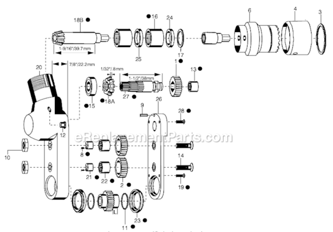 Page A Diagram and Parts List for 34RCS29D3MB01  Cleco Ratchet
