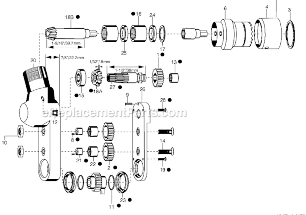 Page A Diagram and Parts List for 34RCS29D3MG01  Cleco Ratchet