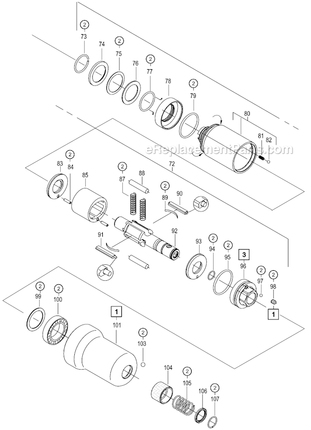 Page C Diagram and Parts List for 35PHL703  Cleco Ratchet