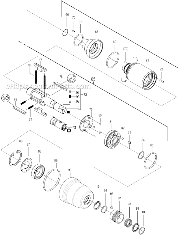 Page C Diagram and Parts List for 35PTHD653  Cleco Ratchet