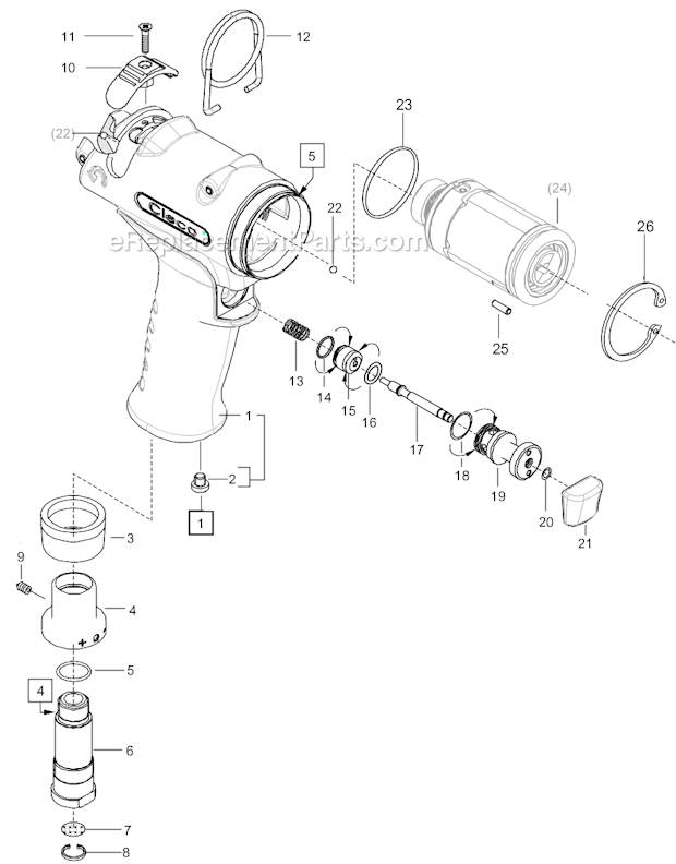 Page A Diagram and Parts List for 35PTHD65Q  Cleco Ratchet
