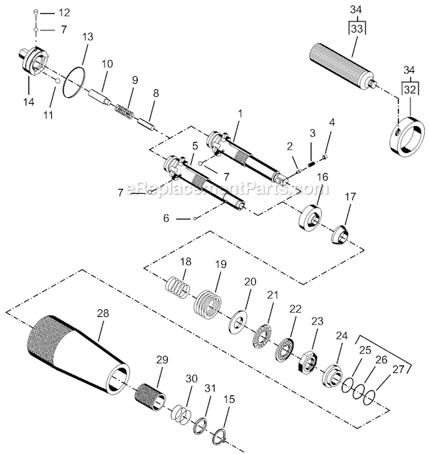 Page C Diagram and Parts List for 35RSA-10Q  Cleco Electric Drill