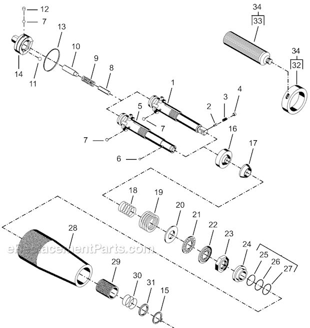 Page D Diagram and Parts List for 35RSAPT-20Q  Cleco Electric Drill