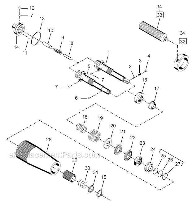 Page C Diagram and Parts List for 35RSATP-10Q  Cleco Electric Drill