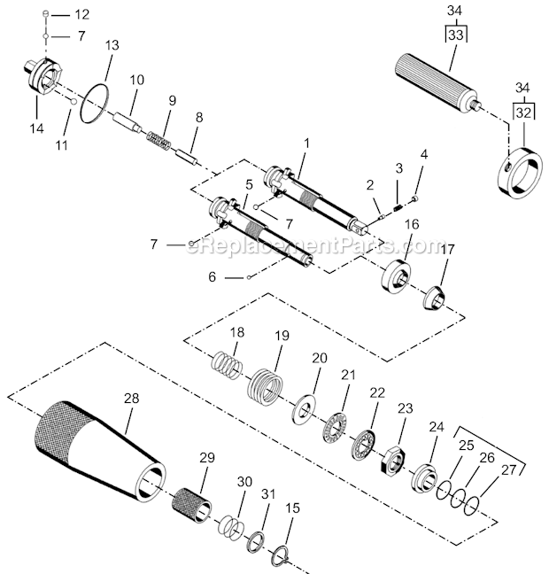 Page D Diagram and Parts List for 35RSATP-5-3  Cleco Electric Drill