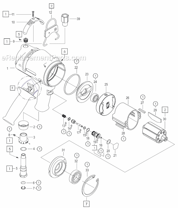 Page A Diagram and Parts List for 400PHF356  Cleco Ratchet