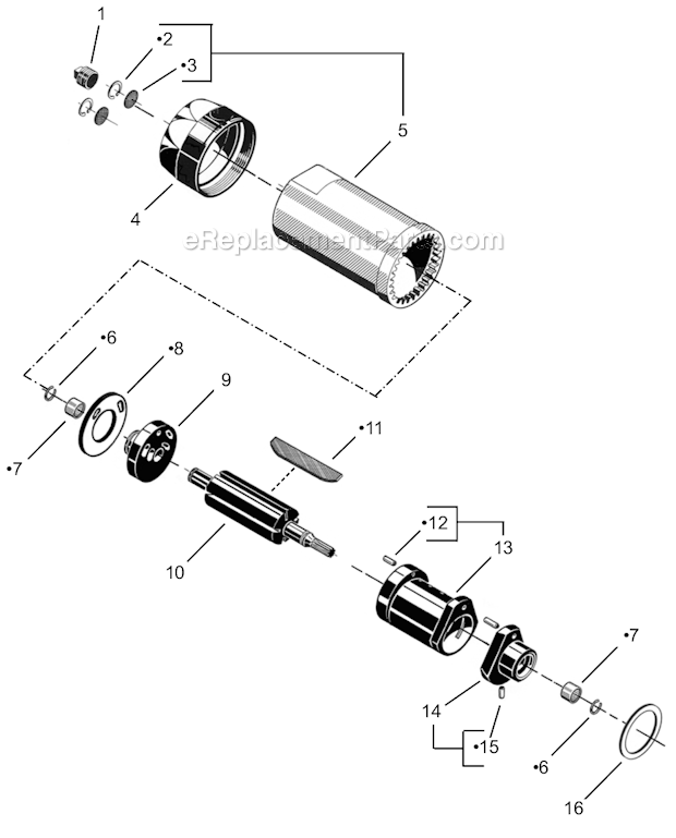 Page A Diagram and Parts List for 41N124M  Cleco Power Motor