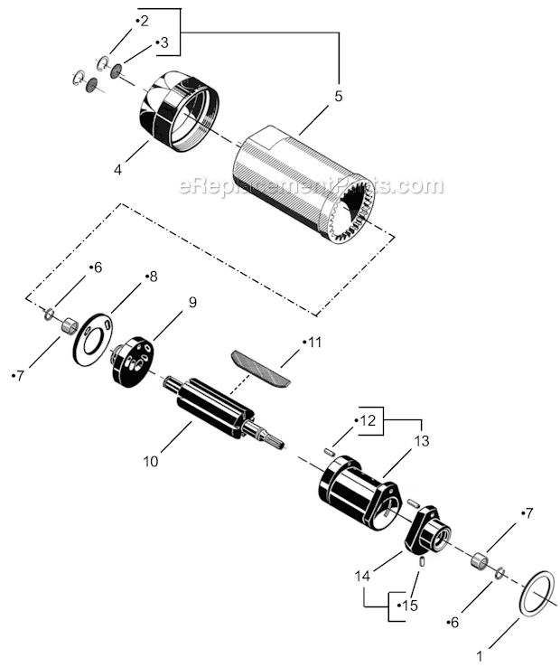 Page A Diagram and Parts List for 41R044M  Cleco Power Motor