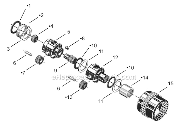 Page B Diagram and Parts List for 41R044M  Cleco Power Motor