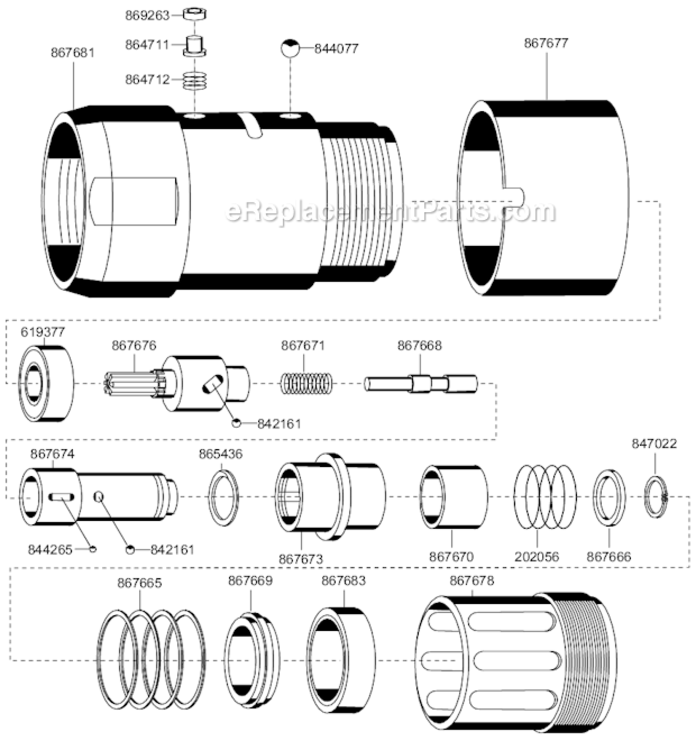 Page B Diagram and Parts List for 45RNAB-2-4  Cleco Ratchet