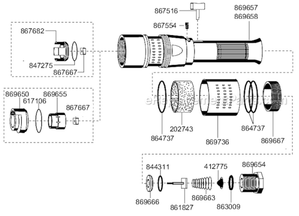 Page D Diagram and Parts List for 45RNAB-2-4  Cleco Ratchet