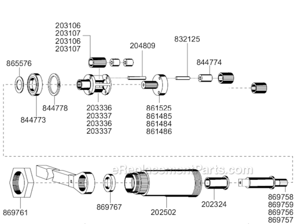 Page A Diagram and Parts List for 45RNAB-3-3  Cleco Ratchet