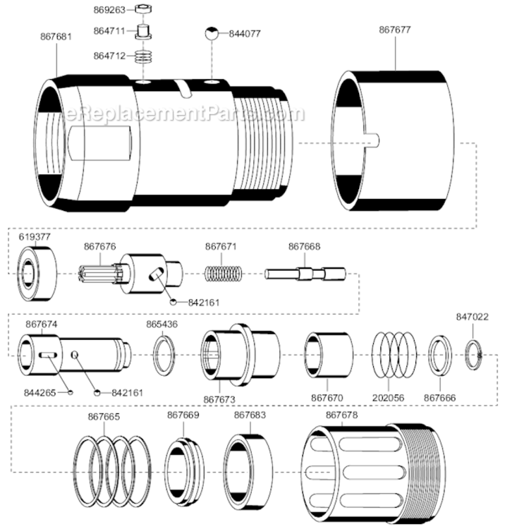 Page B Diagram and Parts List for 45RNAB-3-3  Cleco Ratchet