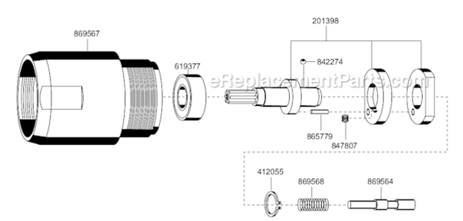 Page C Diagram and Parts List for 45RNAB-3-3  Cleco Ratchet