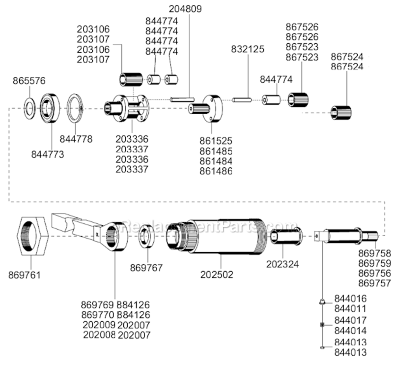 Page A Diagram and Parts List for 45RNAB-6-3  Cleco Ratchet