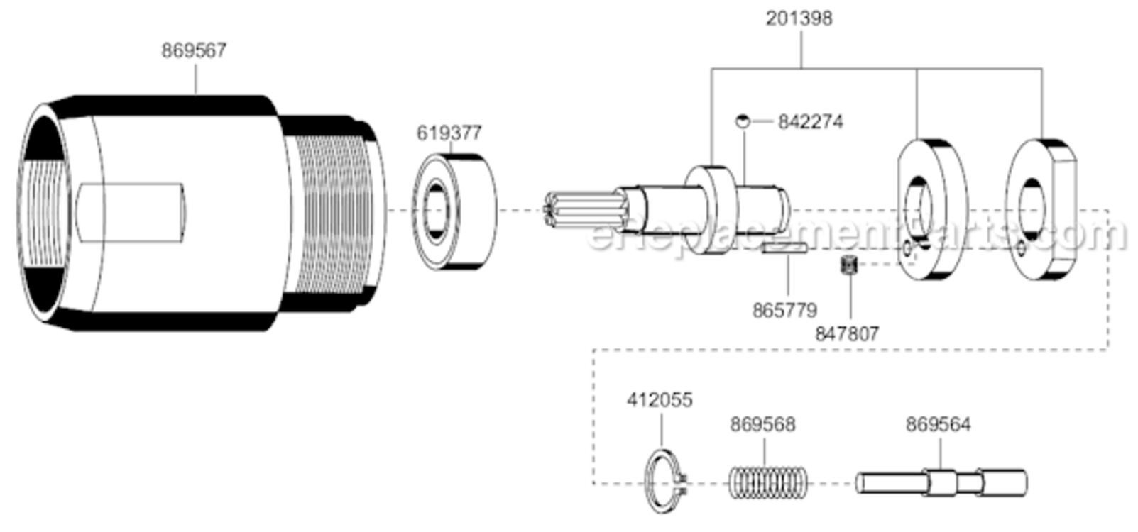Page C Diagram and Parts List for 45RNAB-6-3  Cleco Ratchet