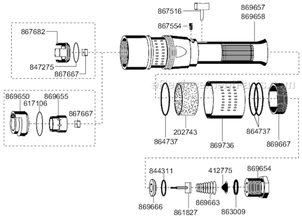 Page E Diagram and Parts List for 45RNAB-6-3  Cleco Ratchet