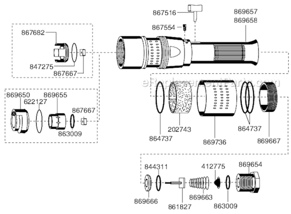 Page F Diagram and Parts List for 45RNB-2T-4  Cleco Ratchet