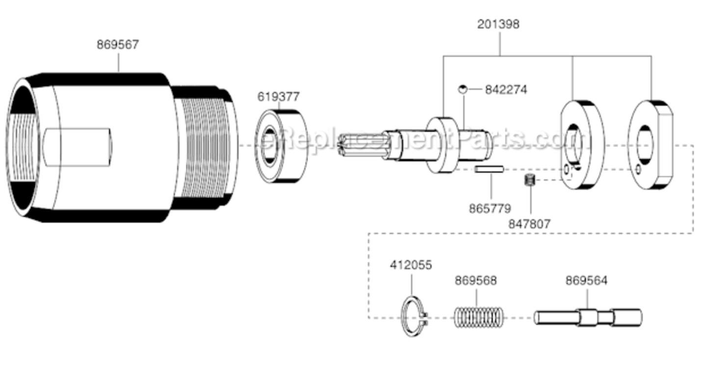 Page D Diagram and Parts List for 45RNB-3T-4  Cleco Ratchet