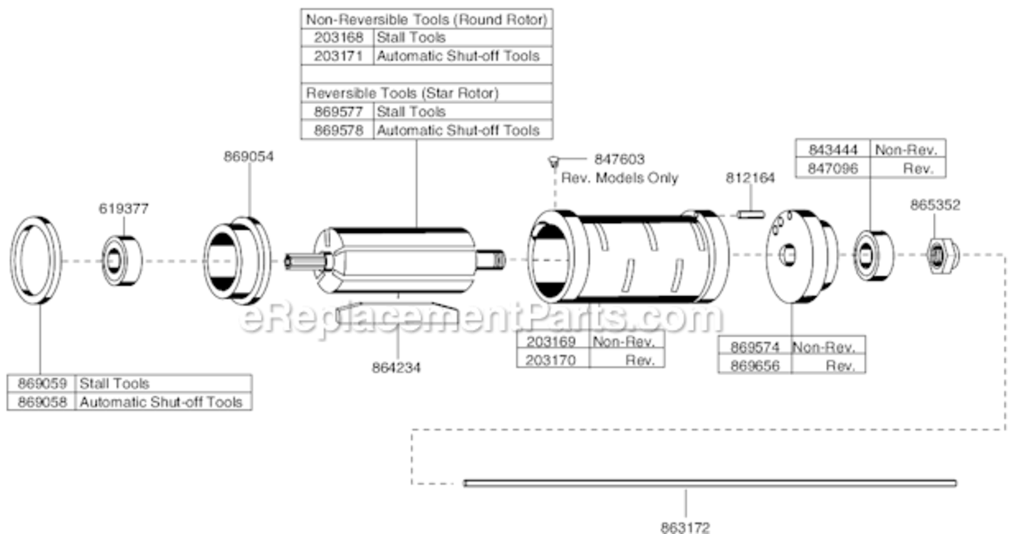 Page E Diagram and Parts List for 45RNB-3T-4  Cleco Ratchet