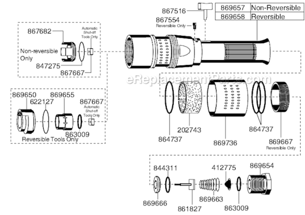 Page F Diagram and Parts List for 45RNB-3T-4  Cleco Ratchet