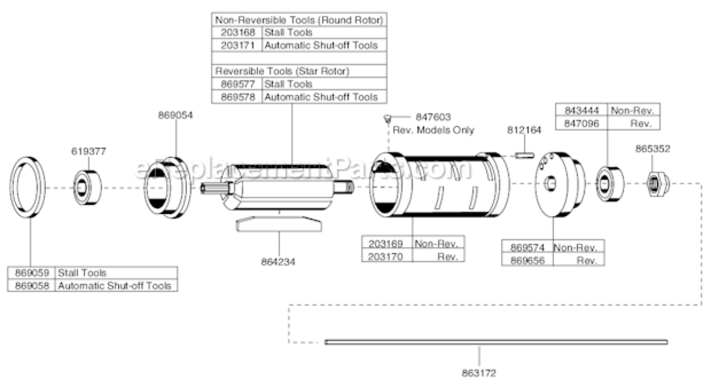 Page E Diagram and Parts List for 45RNB-4T-4  Cleco Ratchet