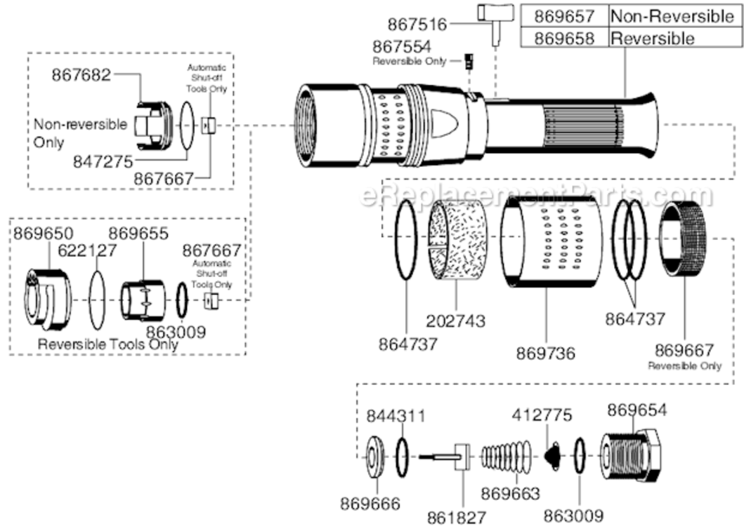 Page F Diagram and Parts List for 45RNB-4T-4  Cleco Ratchet
