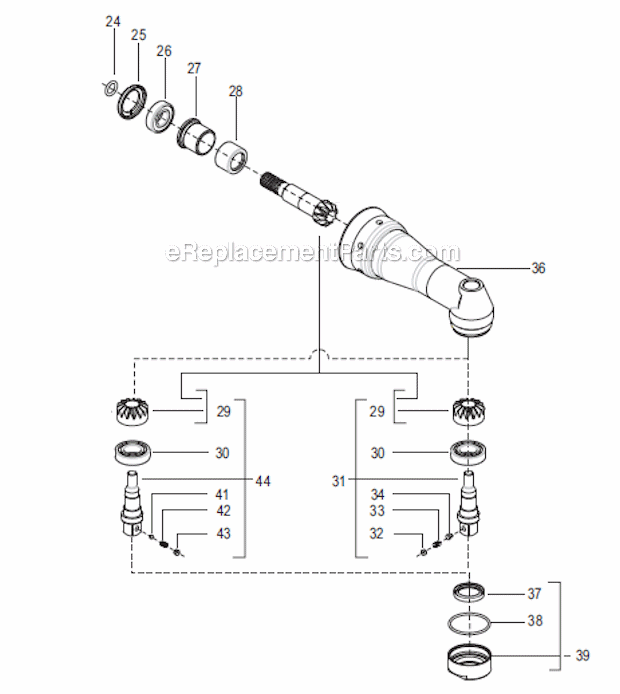 Angle Attachment Diagram and Parts List for 47BAB15AM3  Cleco Ratchet