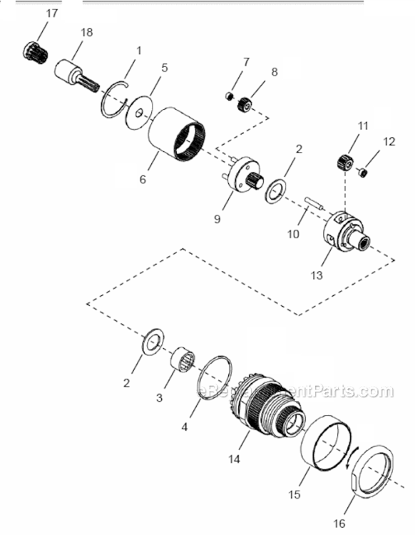 Page C Diagram and Parts List for 48CAE135S461  Cleco Ratchet