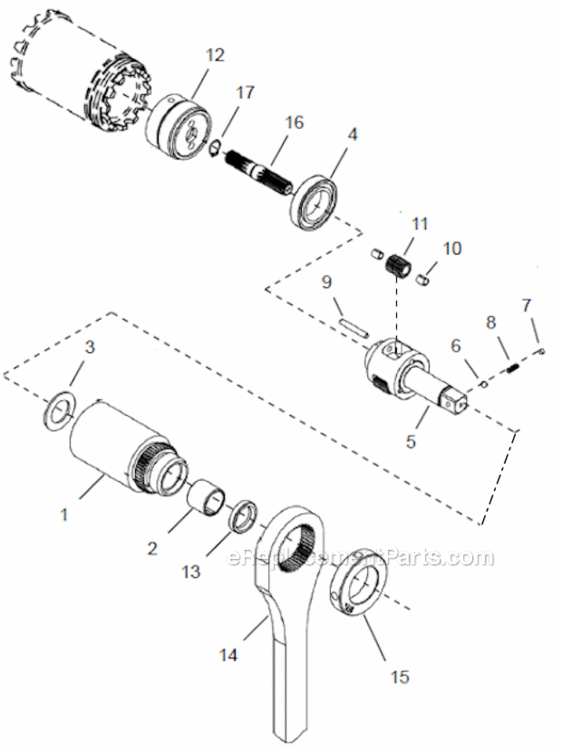 Page E Diagram and Parts List for 48CPE65D4B  Cleco Ratchet
