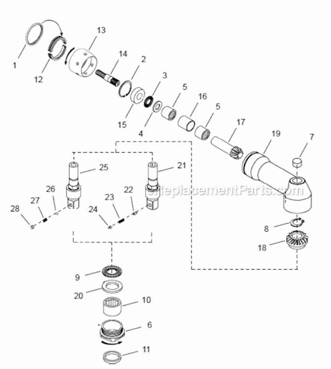 Page E Diagram and Parts List for 48EA135MH4  Cleco Ratchet