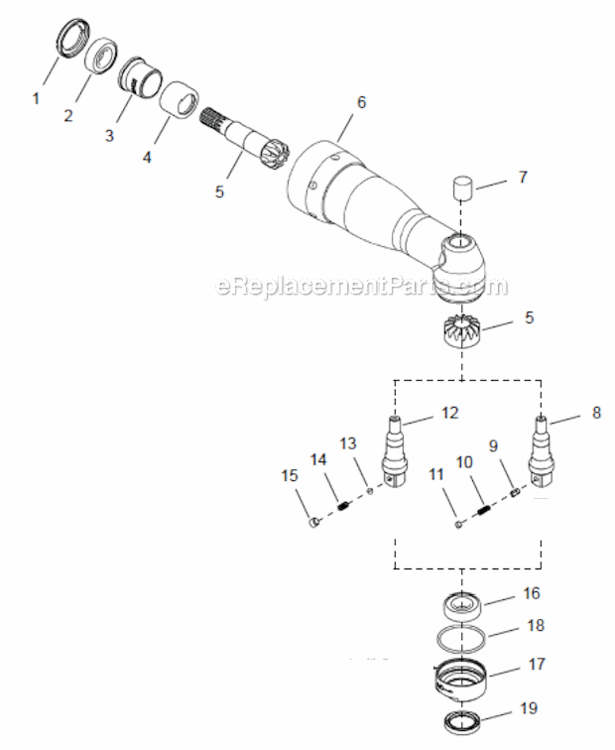 Page D Diagram and Parts List for 48EAE15AL3B  Cleco Ratchet