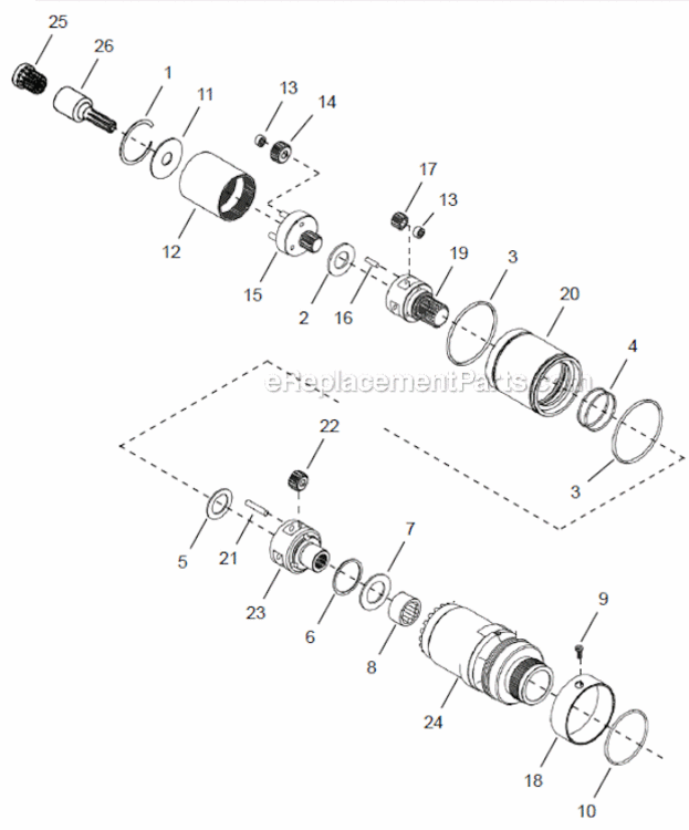 Page C Diagram and Parts List for 48EAE230S461  Cleco Ratchet