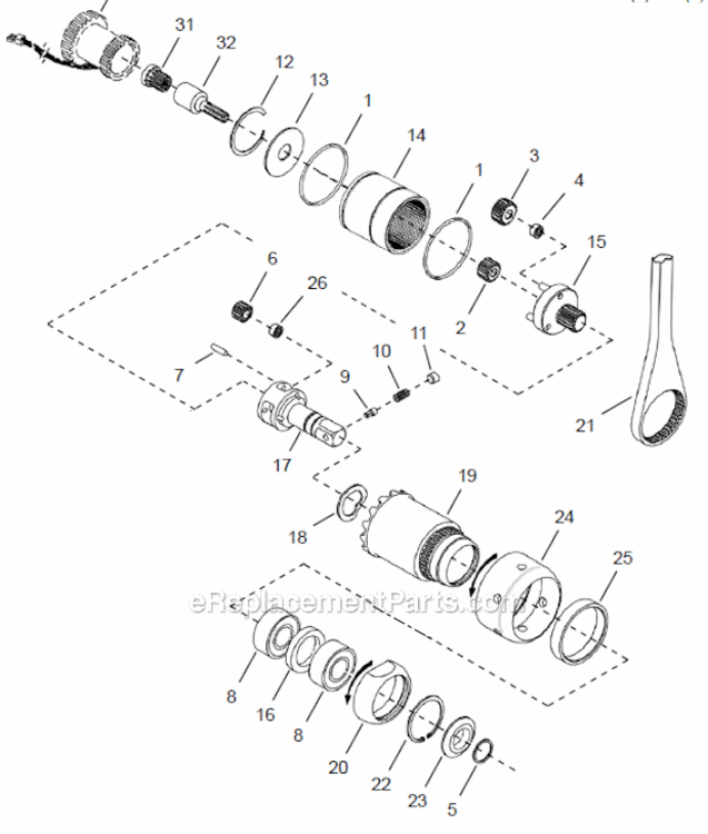 Page D Diagram and Parts List for 48EP48D3  Cleco Ratchet