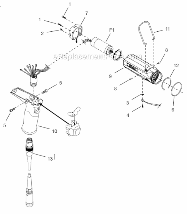Page A Diagram and Parts List for 48EP65D4B  Cleco Ratchet