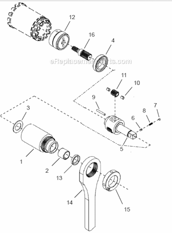 Page E Diagram and Parts List for 48EPE65D4B  Cleco Ratchet