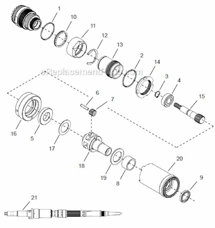 Page D Diagram and Parts List for 48ES1653ZA  Cleco Ratchet