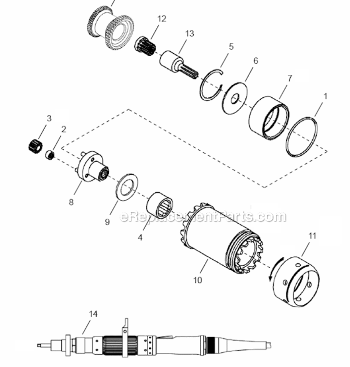 Page C Diagram and Parts List for 48ESE12ZA  Cleco Ratchet