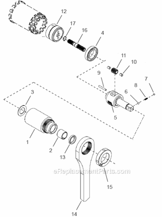 Page D Diagram and Parts List for 48ESE65D4B  Cleco Ratchet