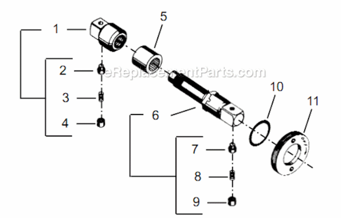 Page P Diagram and Parts List for 55NL-3T-4  Cleco Ratchet