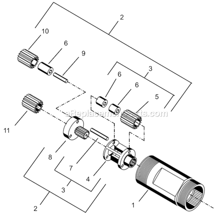 Page F Diagram and Parts List for 55NL-3T-4  Cleco Ratchet
