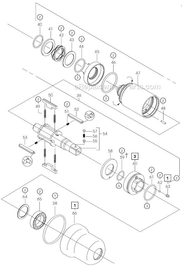 Page B Diagram and Parts List for 55PHL604  Cleco Ratchet