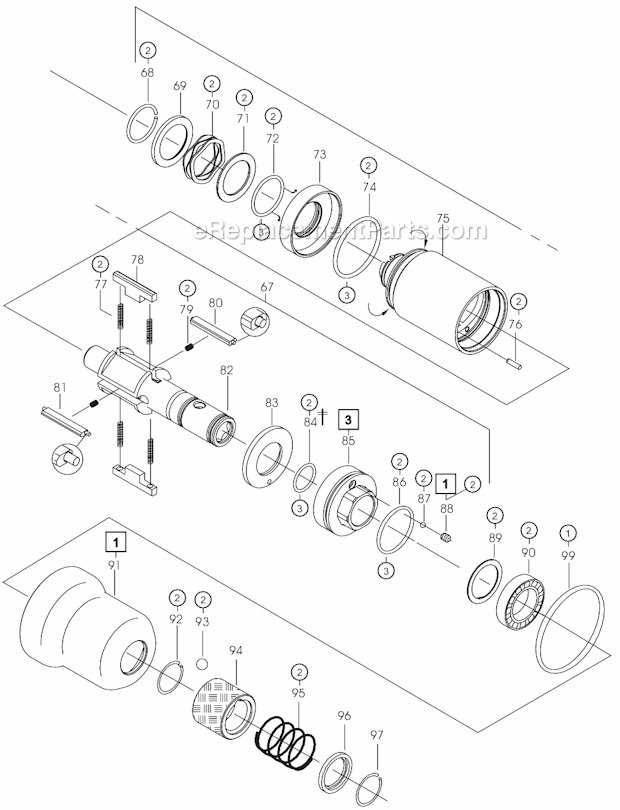 Page C Diagram and Parts List for 55PHL604  Cleco Ratchet