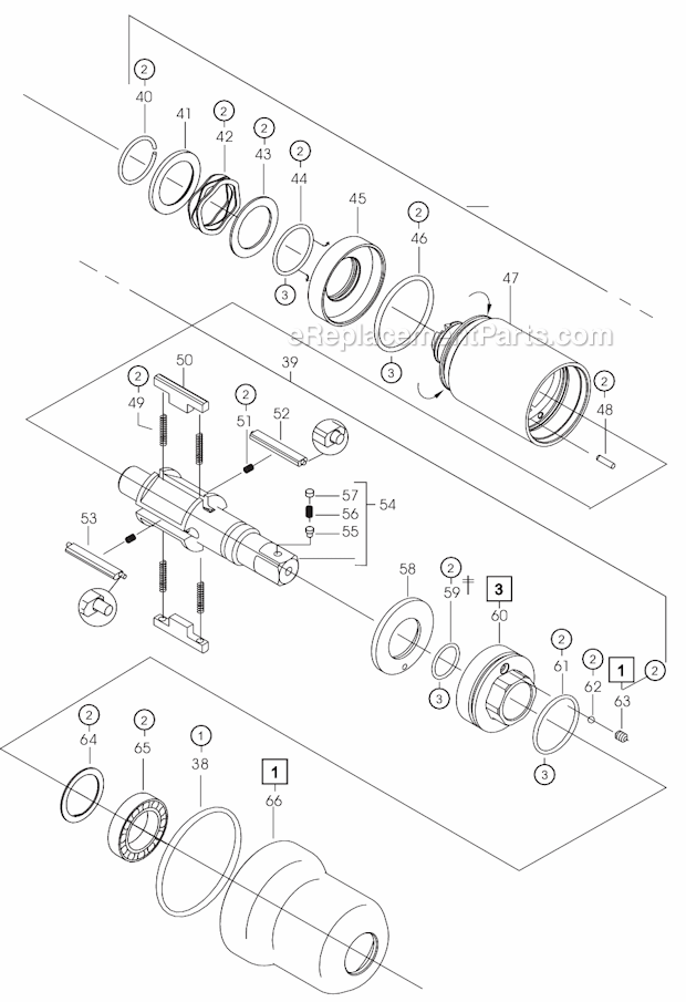 Page B Diagram and Parts List for 55PHL60Q  Cleco Ratchet