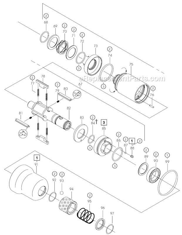 Page C Diagram and Parts List for 55PHL60Q  Cleco Ratchet