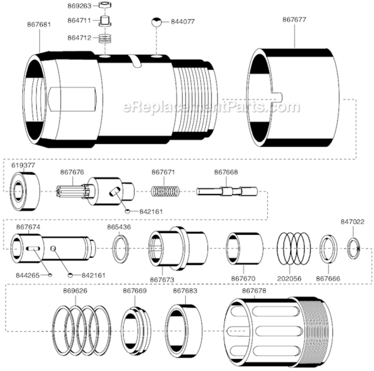 Page B Diagram and Parts List for 55RNAL-3-4  Cleco Ratchet